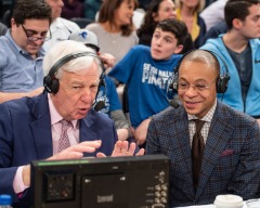 Gus Johnson and Bill Raftery at the 2019 Big East Conference Men’s Basketball Tournament.